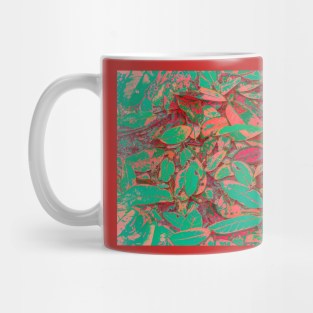 Turquoise and Pink Fallen Leaves Mug